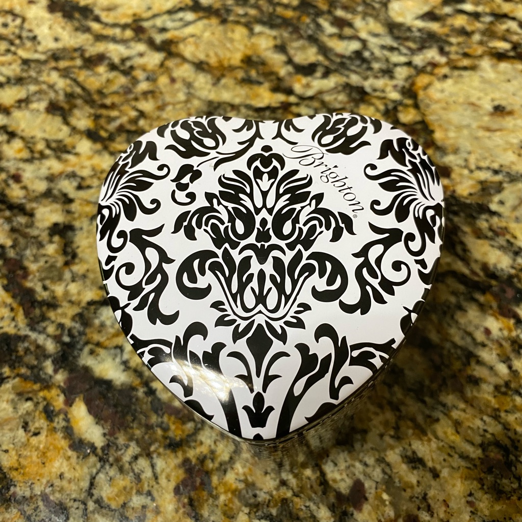 Original Brighton Heart Shaped Tin Black  White